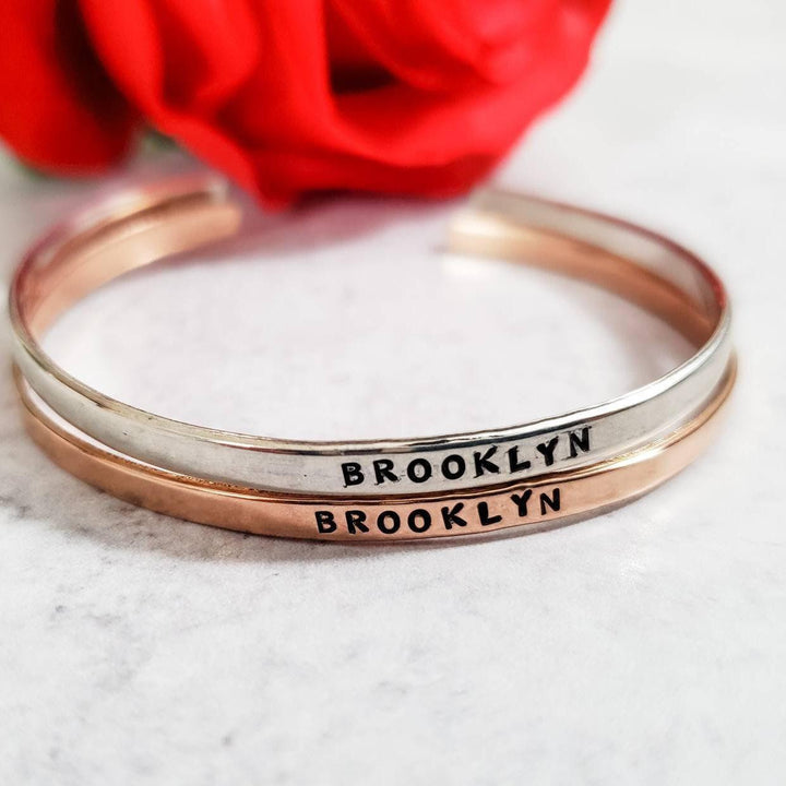 BROOKLYN Skinny Cuff Bracelet Salt and Sparkle