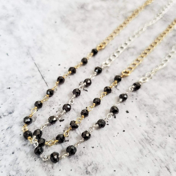 Black Crystals Glasses Chain Salt and Sparkle