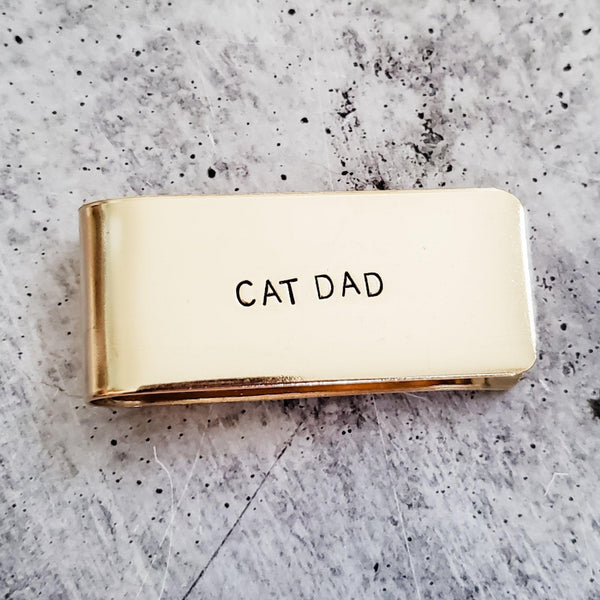 CAT DAD Money Clip Salt and Sparkle