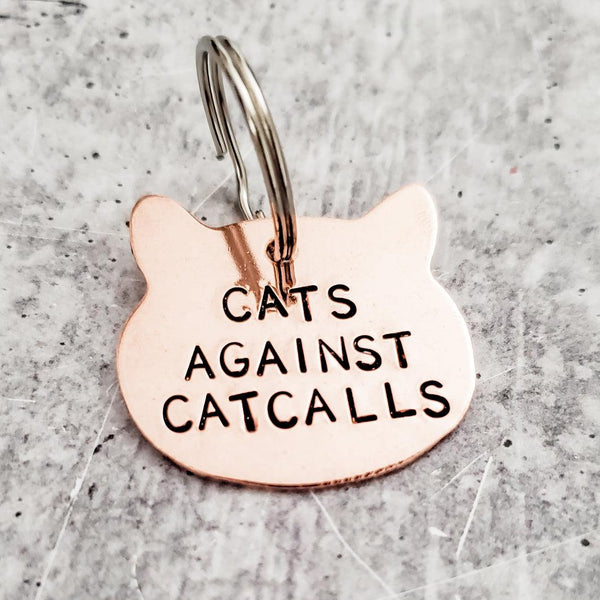 CATS AGAINST CATCALLS Copper Cat Keychain Salt and Sparkle