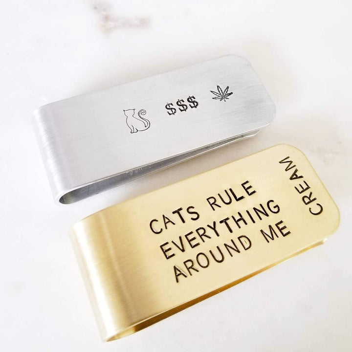 CREAM - CATS RULE EVERYTHING AROUND ME Money Clip Salt and Sparkle