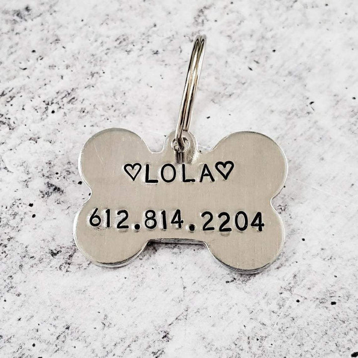 Custom Done Bone Pet Identification Tag Salt and Sparkle