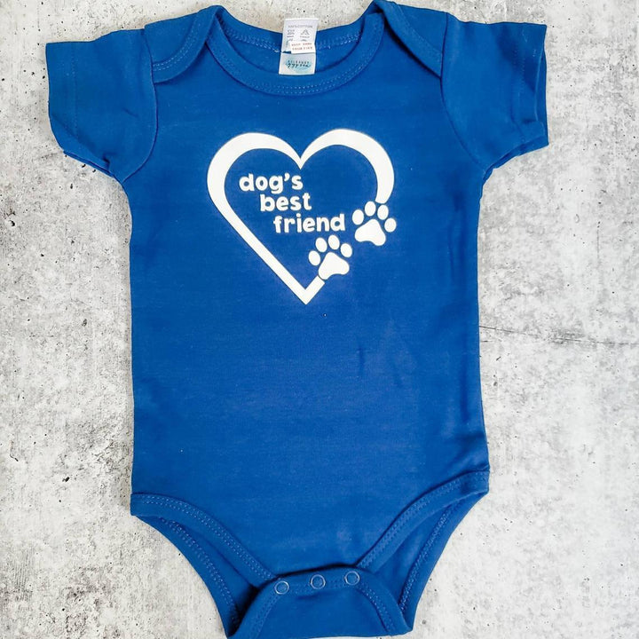 DOG'S BEST FRIEND Short Sleeve Baby Bodysuit Salt and Sparkle