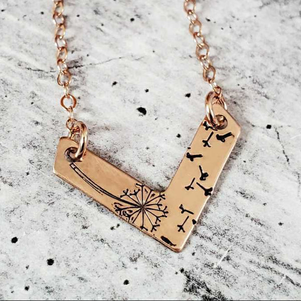 Dandelion Chevron Necklace Salt and Sparkle