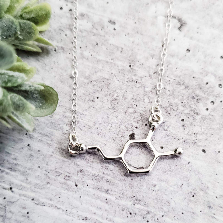 Dopamine Structural Formula Necklace Salt and Sparkle