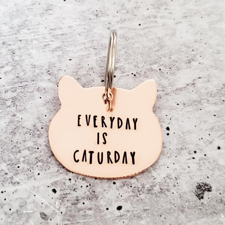 EVERYDAY IS CATURDAY Copper Cat Keychain Salt and Sparkle