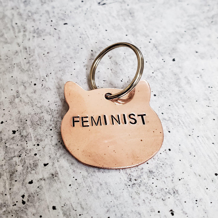 FEMINIST Copper Cat Keychain Salt and Sparkle