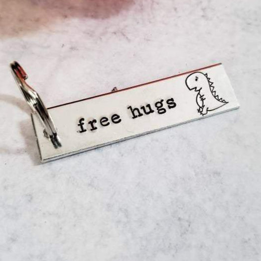 FREE HUGS T-Rex  Bar Keychain Salt and Sparkle