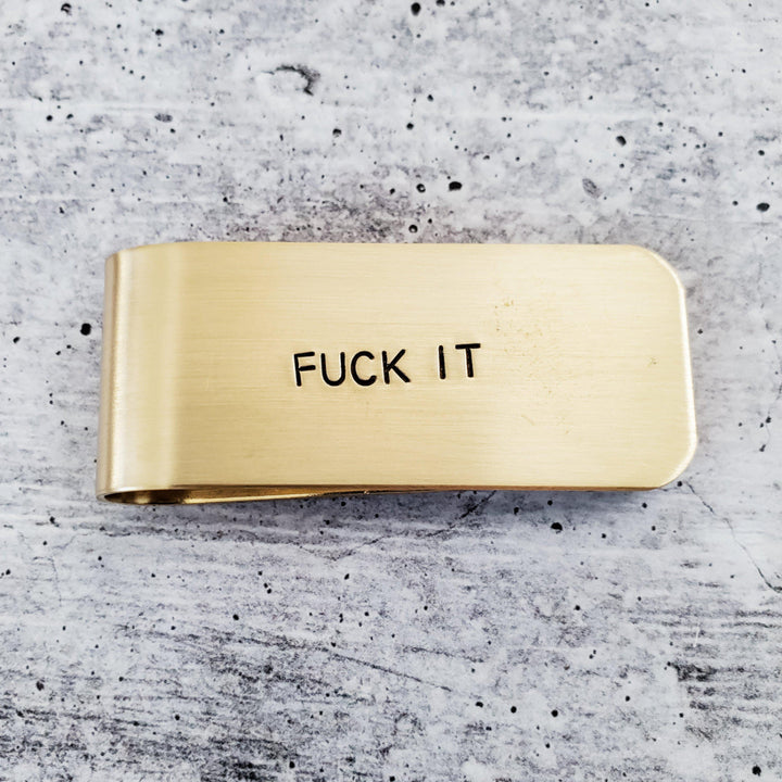 FUCK IT Money Clip Salt and Sparkle