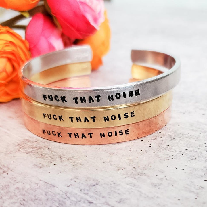 FUCK THAT NOISE Stacking Cuff Bracelet Salt and Sparkle