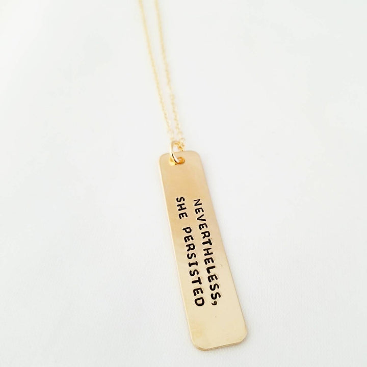 Feminist Vertical Bar Necklace Salt and Sparkle