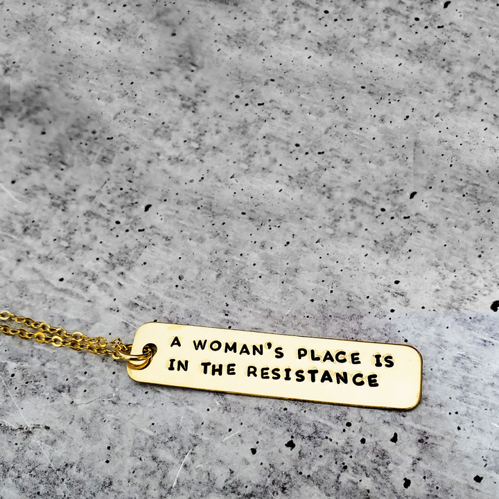 Feminist Vertical Bar Necklace Salt and Sparkle