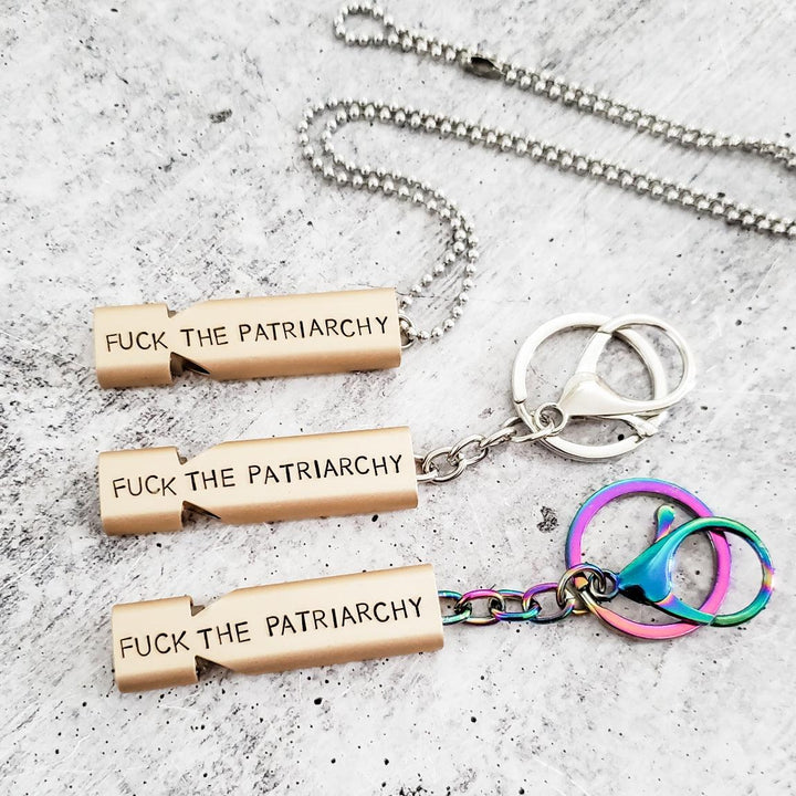 Fuck the Patriarchy Rape Whistle Salt and Sparkle