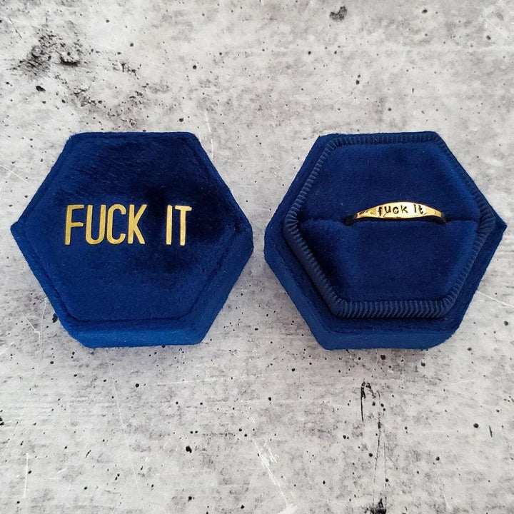 Funny Custom Velvet Ring Box Salt and Sparkle