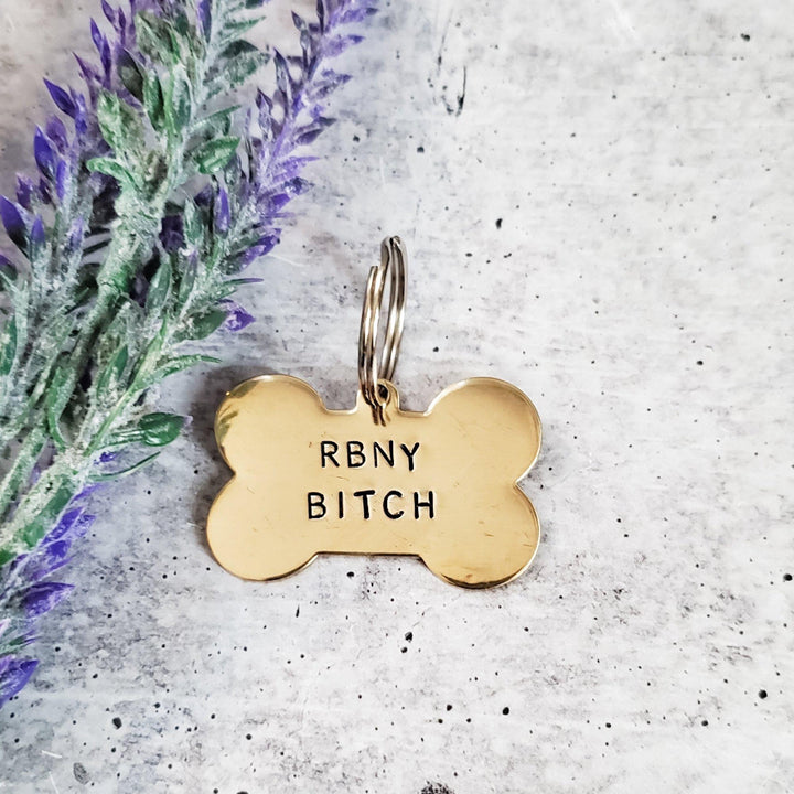 GET YOUR FREAK ON Bone-Shaped Pet Tag Salt and Sparkle