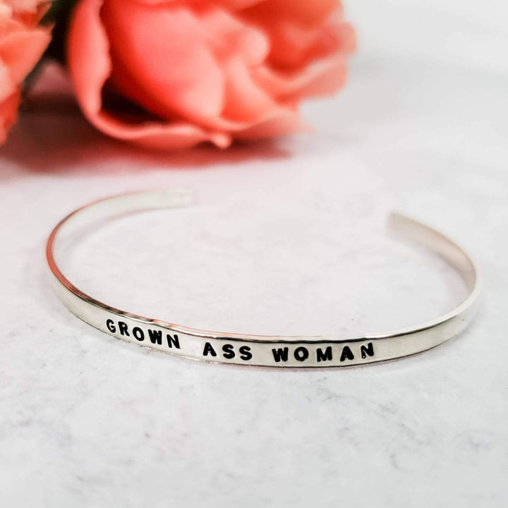 GROWN ASS WOMAN Skinny Cuff Bracelet Salt and Sparkle