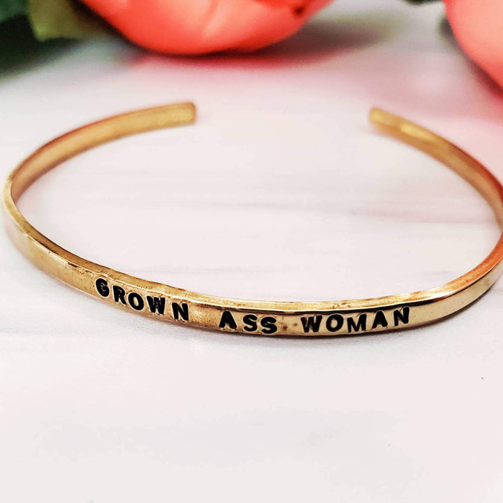 GROWN ASS WOMAN Skinny Cuff Bracelet Salt and Sparkle