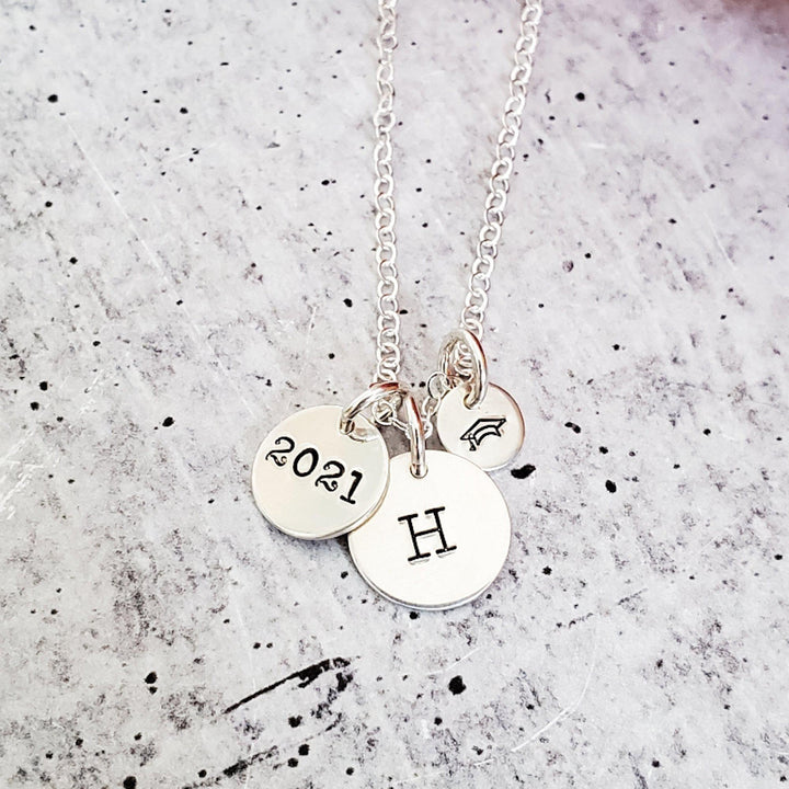 Graduation Class of 2021 Initial Necklace Salt and Sparkle