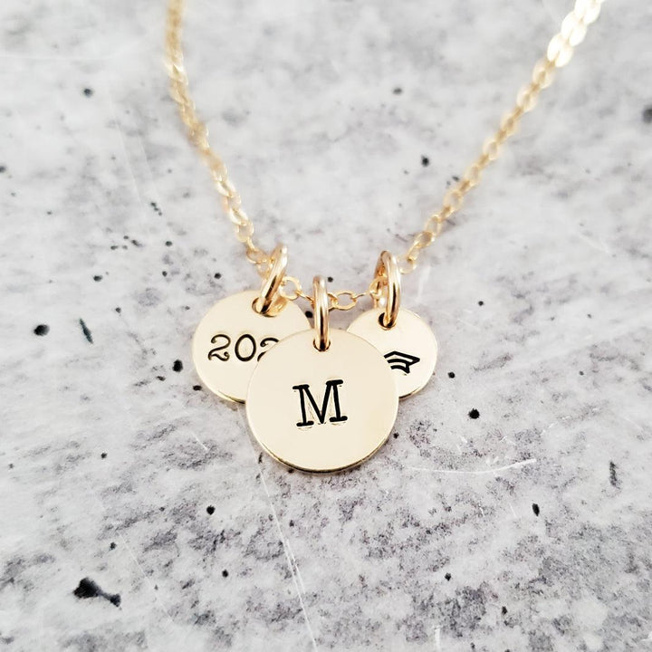 Graduation Class of 2023 Initial Necklace Salt and Sparkle