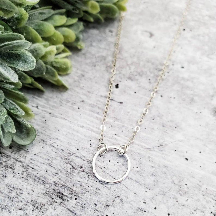 Hammered Eternity Circle Necklace Salt and Sparkle