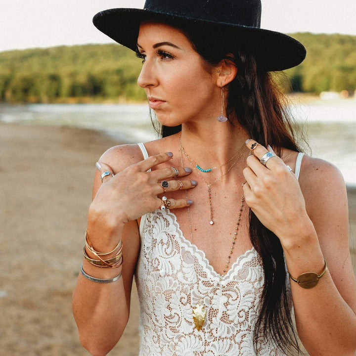 Herkimer Diamond Wire Wrapped Stacking Ring Salt and Sparkle