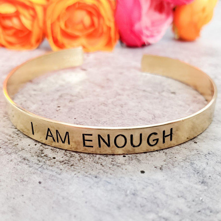 I AM ENOUGH Stacking Cuff Bracelet Salt and Sparkle