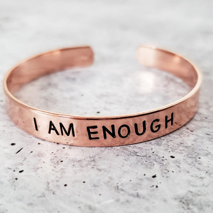 I AM ENOUGH Stacking Cuff Bracelet Salt and Sparkle