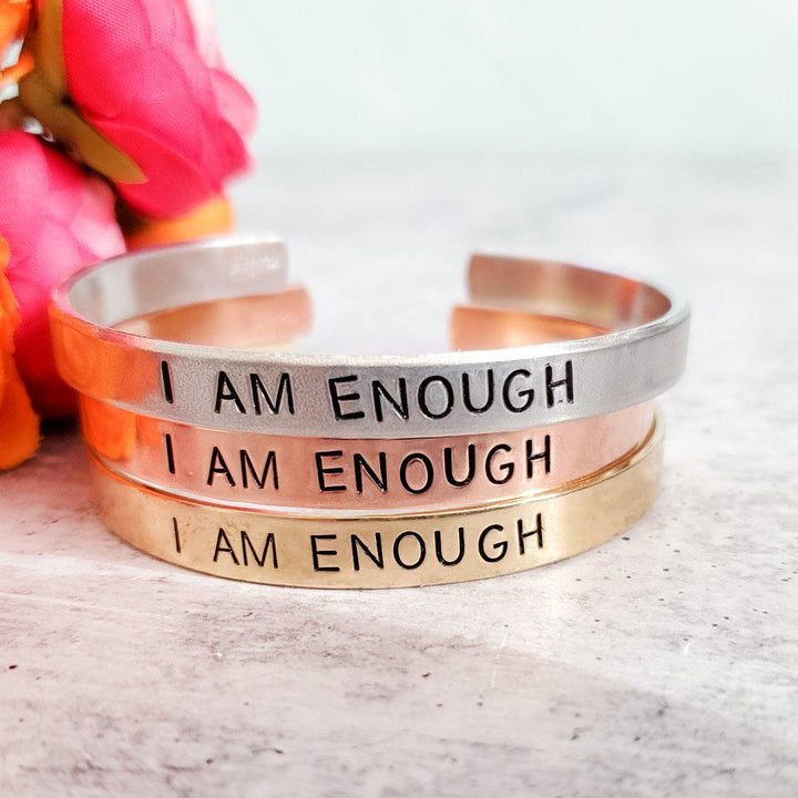 I AM ENOUGH Stacking Cuff Bracelet Salt and Sparkle