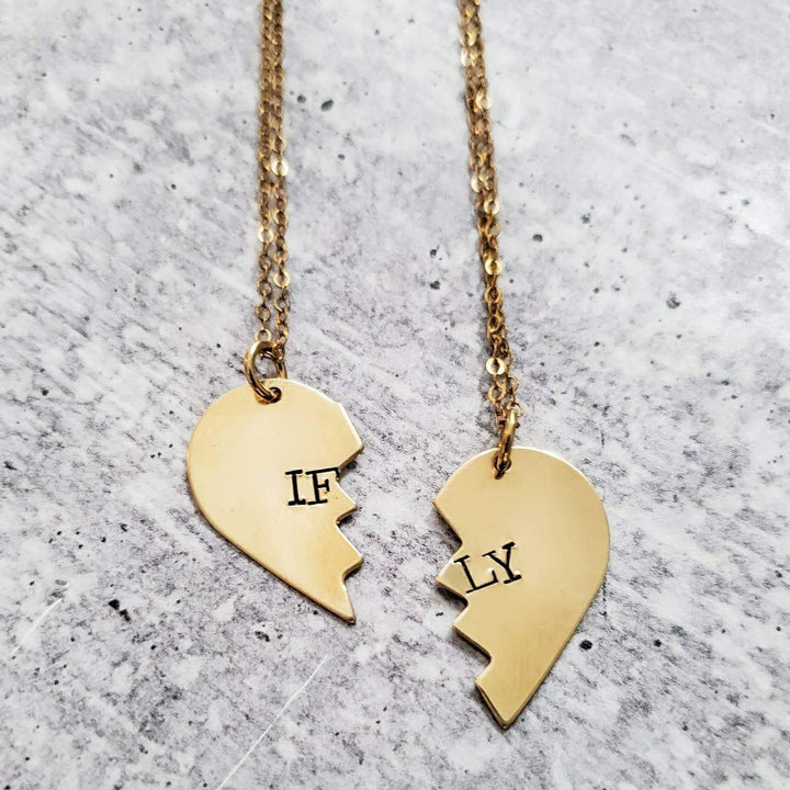 IFLY Broken Heart Friendship Necklaces Salt and Sparkle