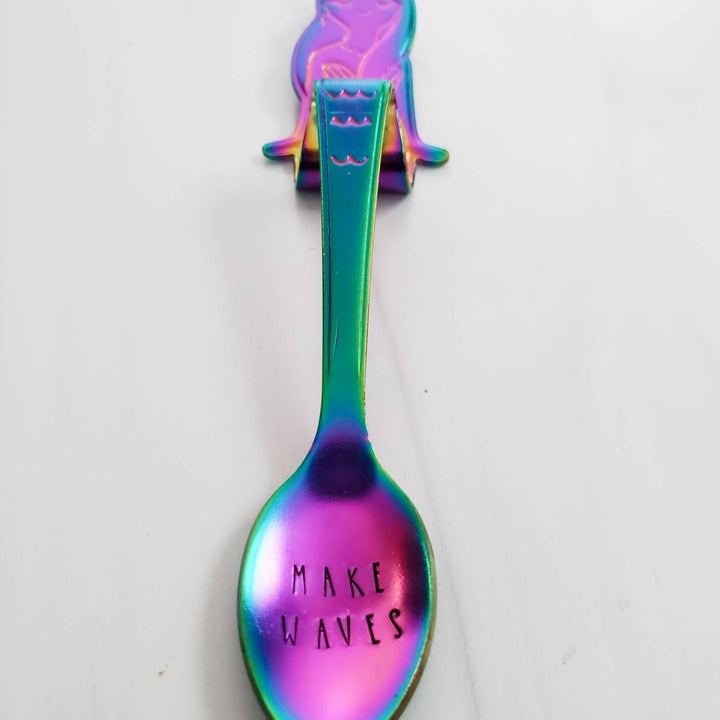 MAKE WAVES Rainbow Mermaid Spoon Salt and Sparkle