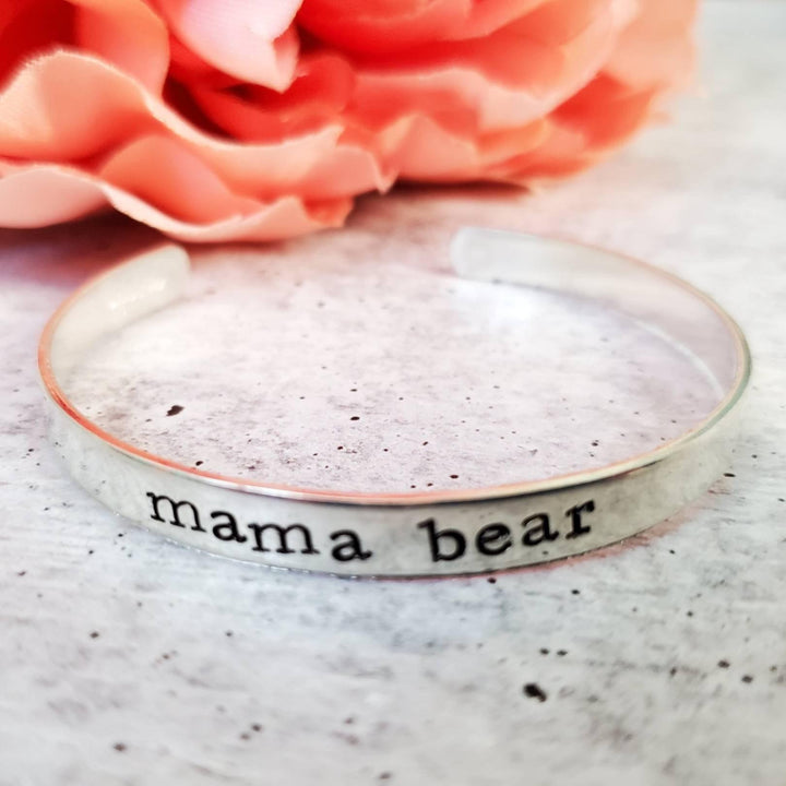 MAMA BEAR Stacking Cuff Bracelet Salt and Sparkle