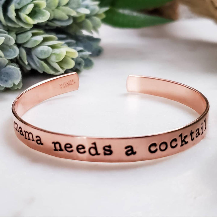 MAMA NEEDS A COCKTAIL Stacking Cuff Bracelet Salt and Sparkle