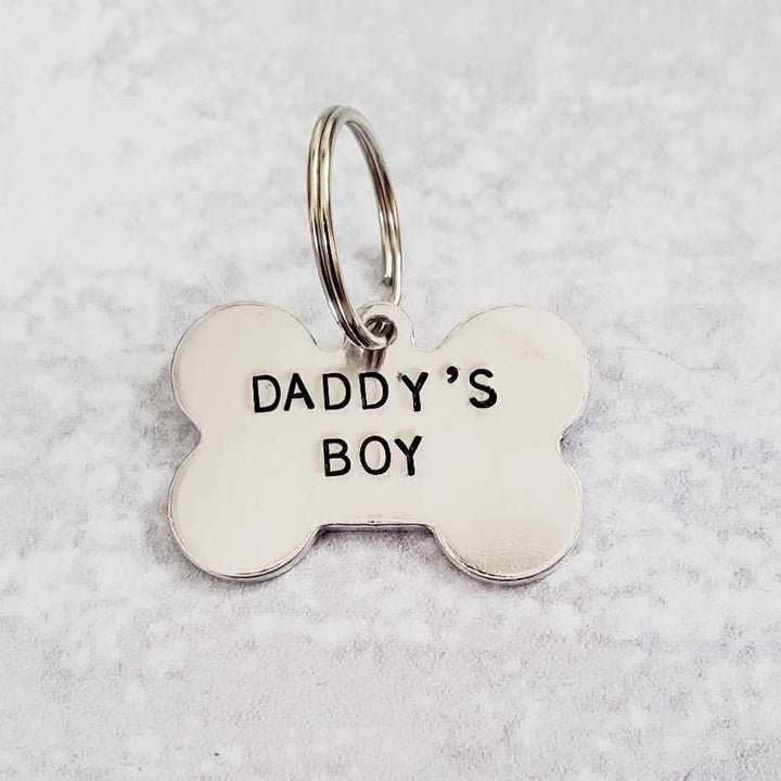 MAMA'S BOY / DADDY'S GIRL Bone-Shaped Pet Tag Salt and Sparkle