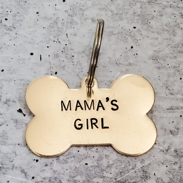 MAMA'S BOY / DADDY'S GIRL Bone-Shaped Pet Tag Salt and Sparkle