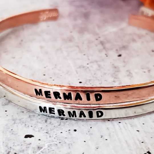 MERMAID Skinny Cuff Bracelet Salt and Sparkle