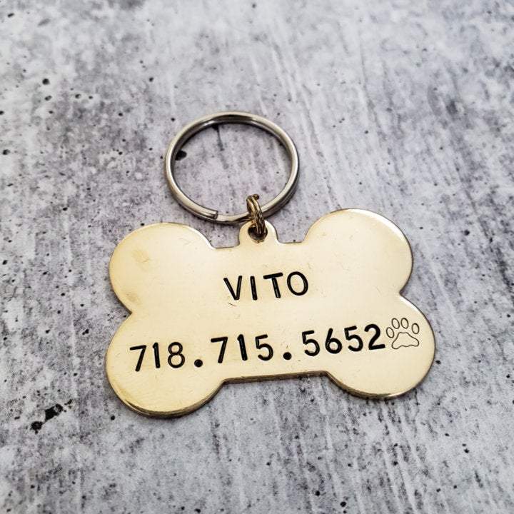 MOVE BITCH GET OUT THE WAY Bone-Shaped Pet Tag Salt and Sparkle