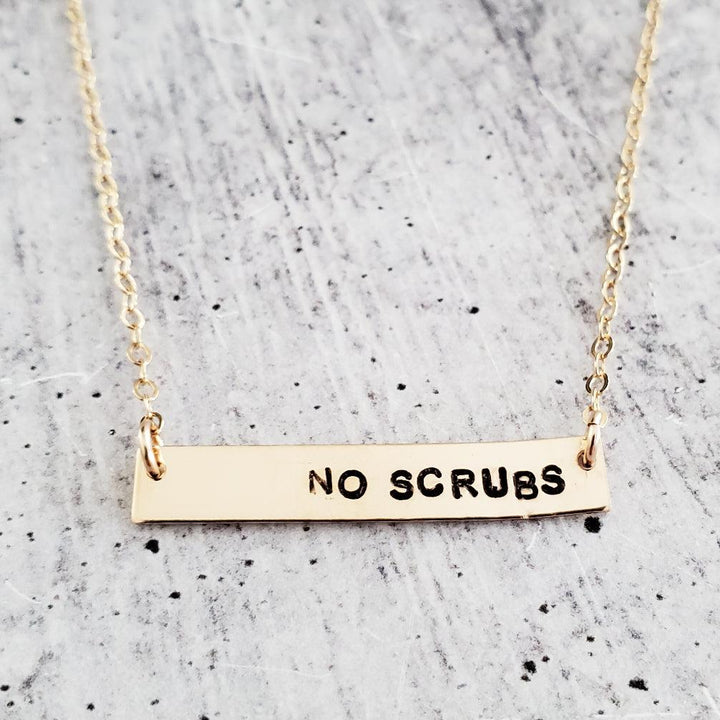 NO SCRUBS Bar Necklace Salt and Sparkle