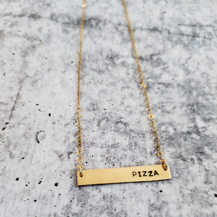 PIZZA Classic Bar Necklace Salt and Sparkle