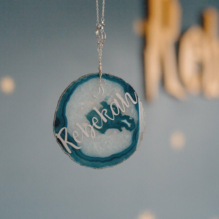 Personalized Baby Name Agate Nursery Decor Salt and Sparkle