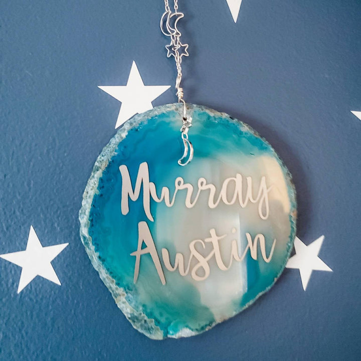 Personalized Baby Name Agate Nursery Decor Salt and Sparkle