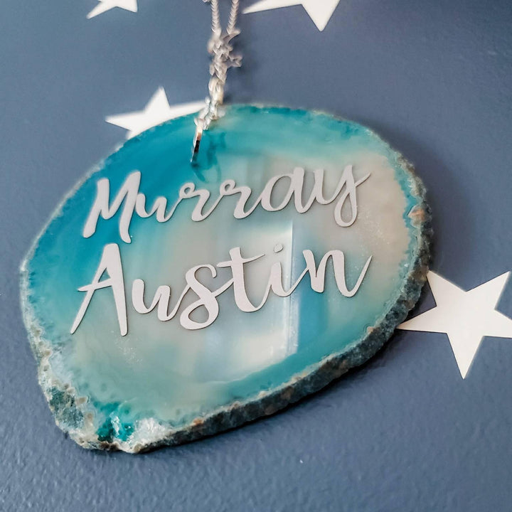 Personalized Baby Name Agate Nursery Decor Salt and Sparkle