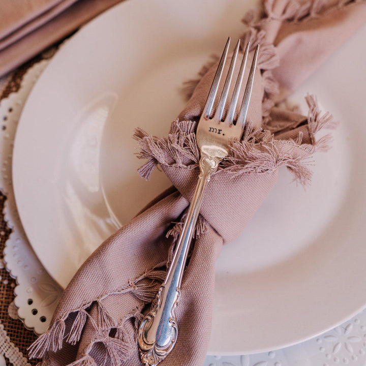 Personalized Silver Vintage Forks for Wedding Salt and Sparkle