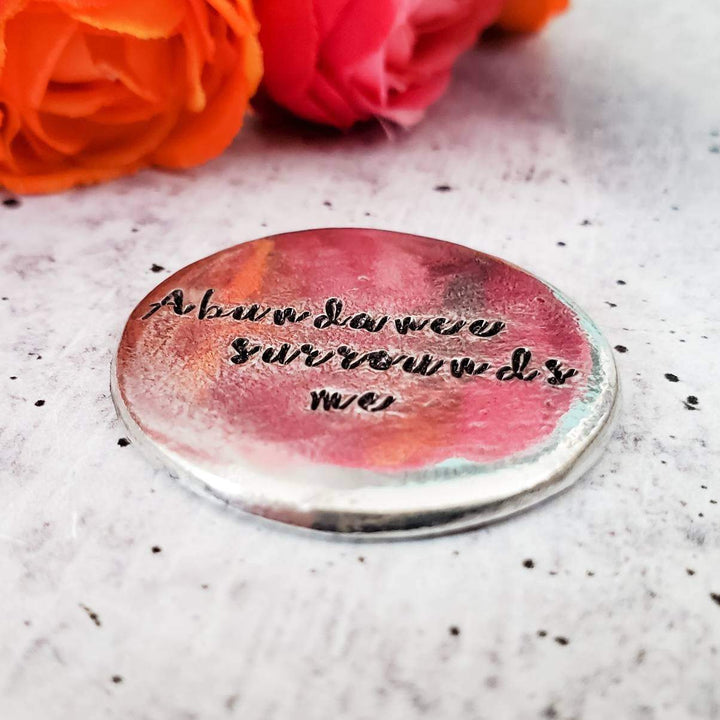 Personalized Worry Stone Good Luck Charm Salt and Sparkle