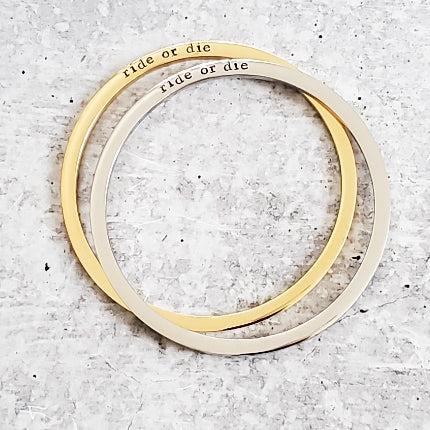 RIDE OR DIE Stacking Bangle Bracelet Salt and Sparkle