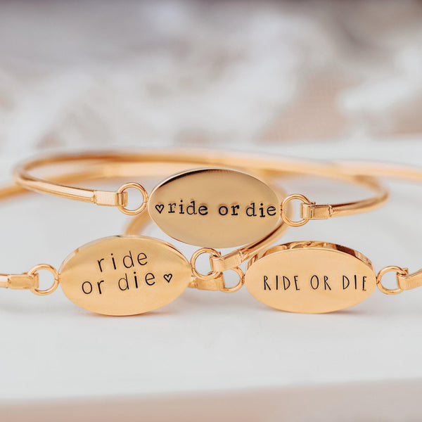 RIDE OR DIE Swing Top Bangle Bracelet Salt and Sparkle