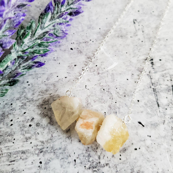 Raw Yellow Citrine Bar Necklace Salt and Sparkle