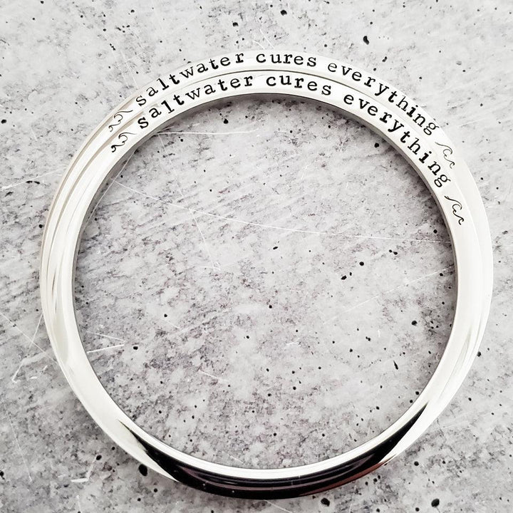 SALTWATER CURES EVERYTHING Stacking Bangle Bracelet Salt and Sparkle