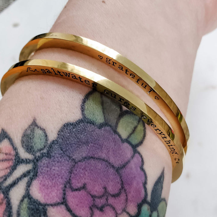 SALTWATER CURES EVERYTHING Stacking Bangle Bracelet Salt and Sparkle