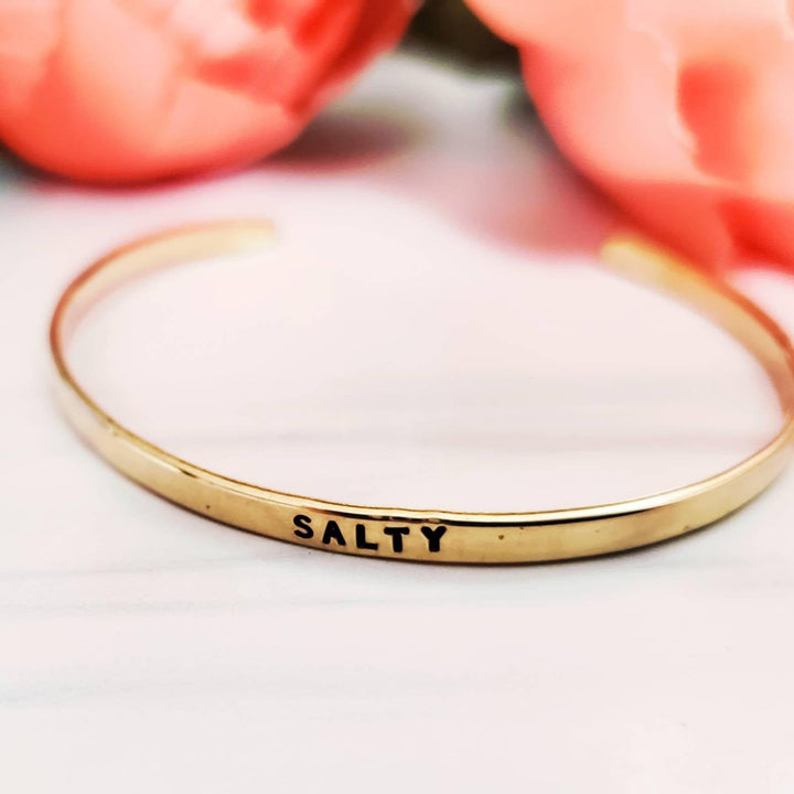 SALTY Skinny Cuff Stacking Bracelet Salt and Sparkle