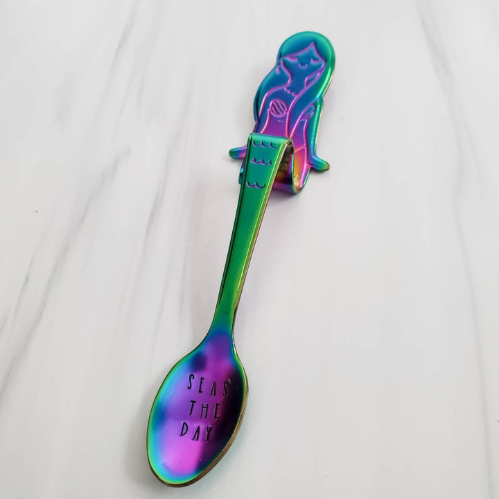 SEAS THE DAY Rainbow Mermaid Spoon Salt and Sparkle